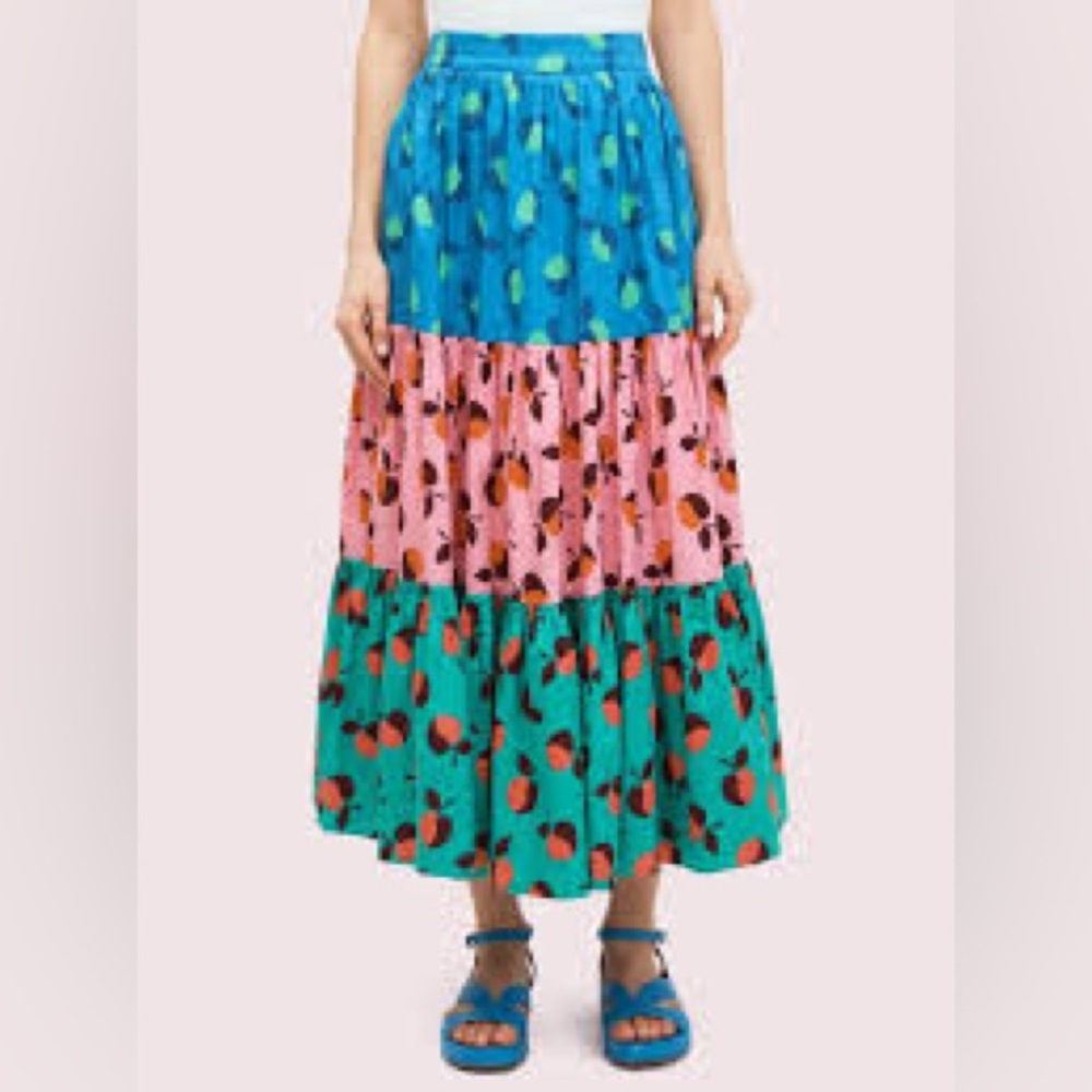 Kate Spade New York Color Block Apple Maxi Skirt MSRP $398 Size 14 - Picture 2 of 6